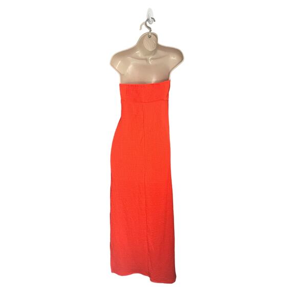 Orange strapless maxi dress - Picture 2 of 7
